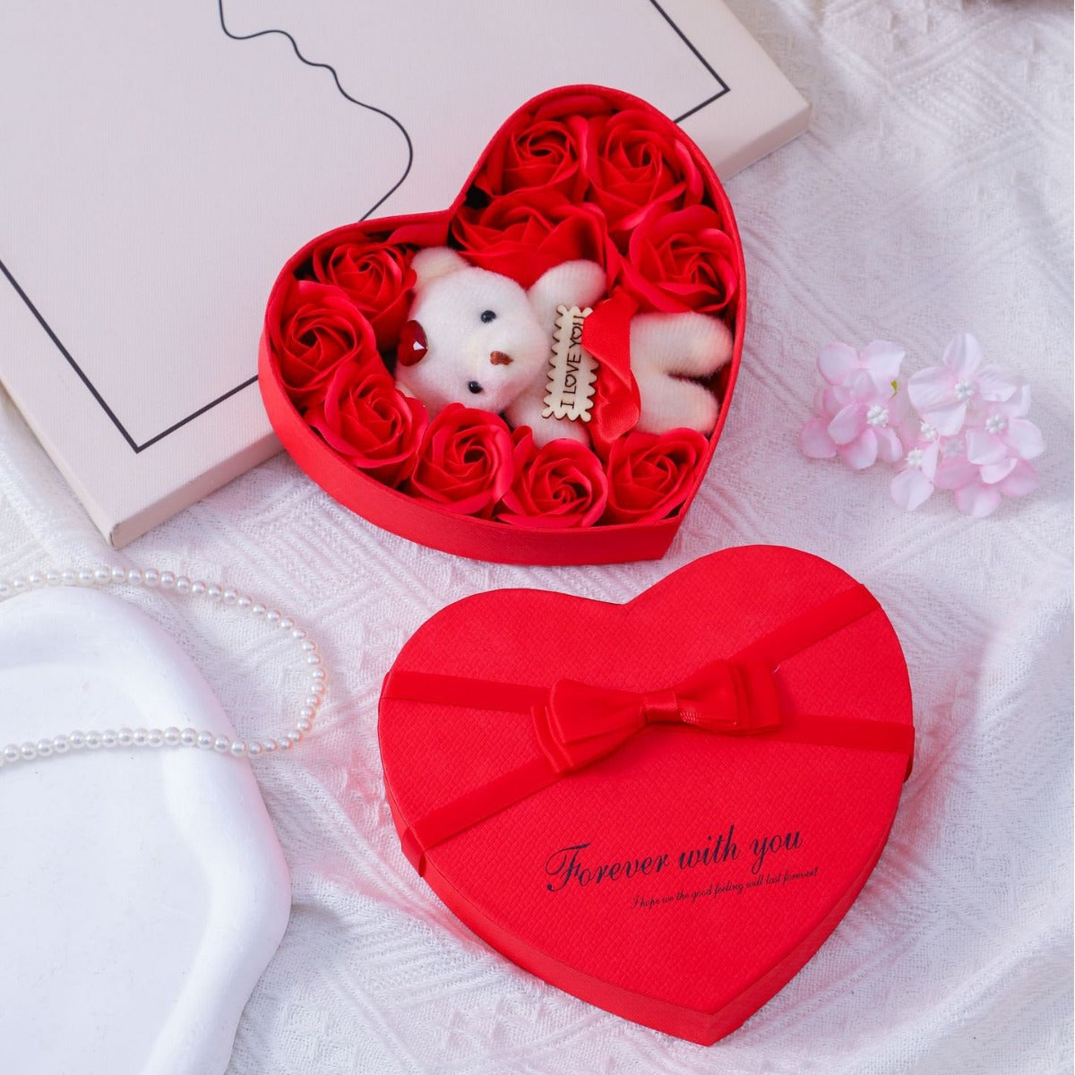 Soap Flower Rose Heart Gift Box