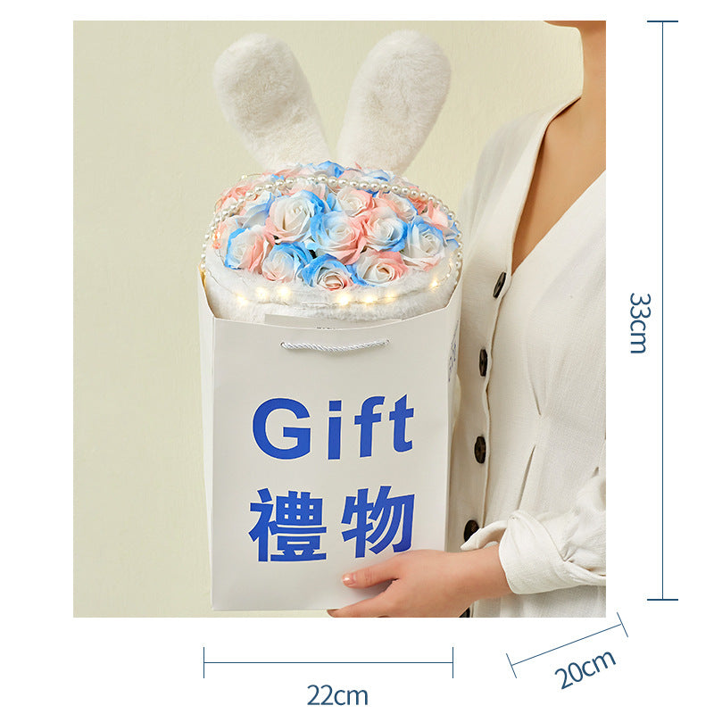 Cute Rabbit Ear Rose Soap Flower Bouquet