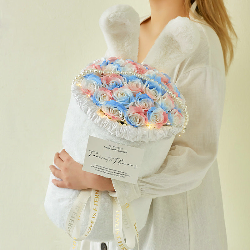 Cute Rabbit Ear Rose Soap Flower Bouquet