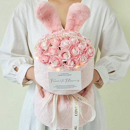 Cute Rabbit Ear Rose Soap Flower Bouquet