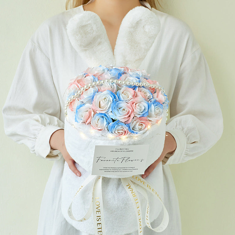 Cute Rabbit Ear Rose Soap Flower Bouquet